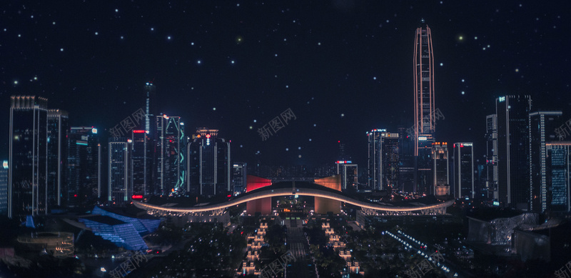 深圳璀璨灯光夜景jpg设计背景_88icon https://88icon.com 商业 城市夜景 大都市 深圳 科技