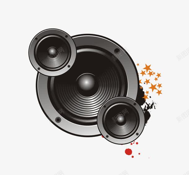 黑白音响png免抠素材_88icon https://88icon.com 唱歌 喇叭孔 歌手大赛 音乐 音符 黑白音响