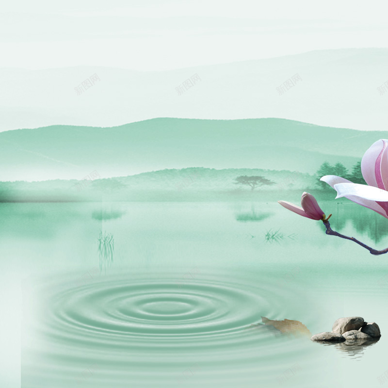 简约中国风jpg设计背景_88icon https://88icon.com 中国风 主图 春天 简约 花朵