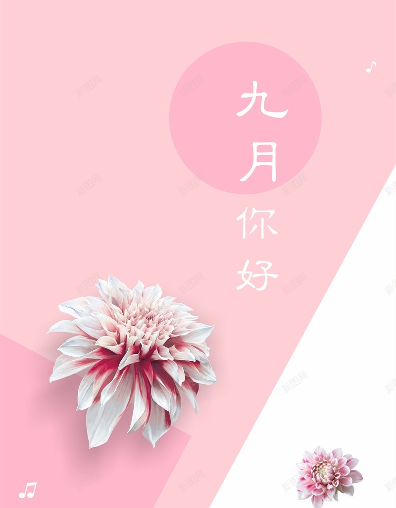 粉色简约你好九月矢量cdr设计背景_88icon https://88icon.com 低价风暴 你好九月 商场活动 夏日促销 季末清仓 矢量 简约 粉色 粉色花卉 设计