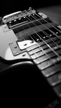 吉他黑白艺术摄影H5背景摄影图片