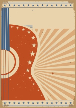 吉他培训创意插画海报背景矢量图背景