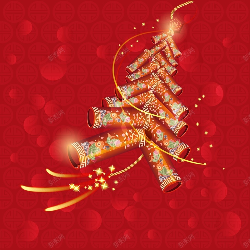 矢量中国风鞭炮新年春节背景ai设计背景_88icon https://88icon.com 中国风 喜庆 新年 新春 春节 矢量 红色 背景 节日 鞭炮 矢量图