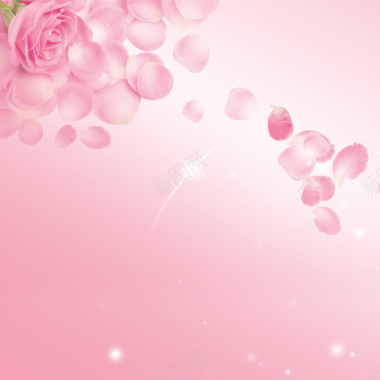 粉色花瓣飘零背景背景