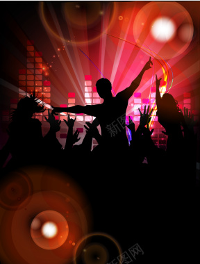 气氛火热的酒吧音乐聚会活动广告背景矢量图背景