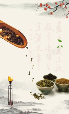 中国风茶叶cdr海报背景模板背景