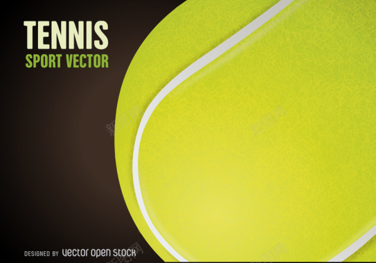网球特写海报背景矢量图背景