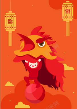 中国风传统节日元宵节海报背景矢量图背景