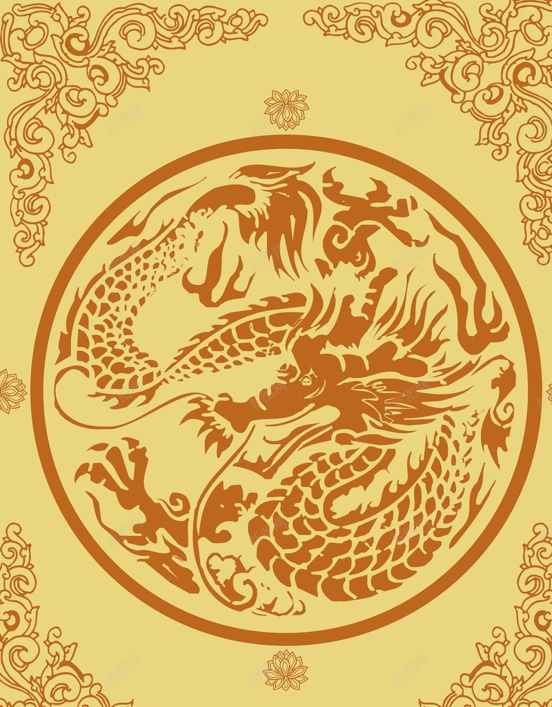 吉祥花纹背景模版矢量图ai设计背景_88icon https://88icon.com 吉祥 矢量背景模版 简约 花纹 龙纹 矢量图