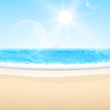 矢量海洋风景沙滩阳光夏日背景背景