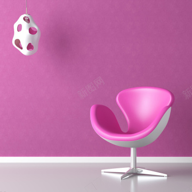 粉色天鹅椅创意灯具家具背景背景