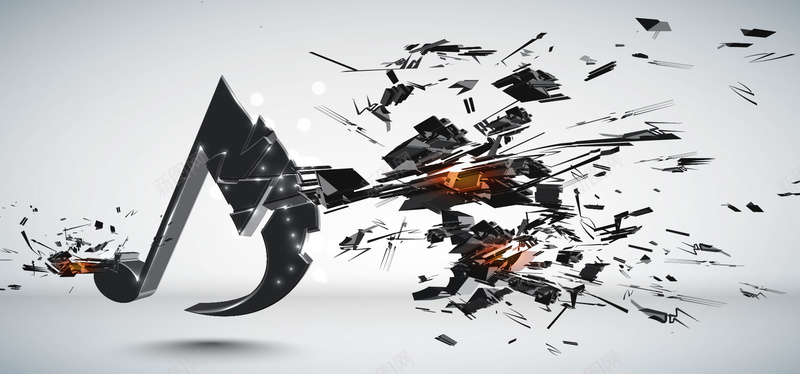 炫酷爆裂音符矢量ai设计背景_88icon https://88icon.com 海报banner 潮流 激情 爆裂 狂欢 矢量图 碎片 背景 音乐 音符