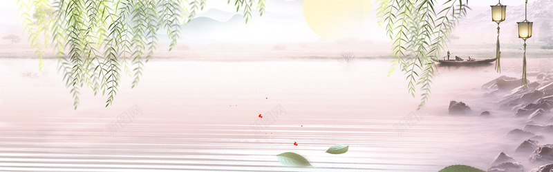 粉色中国风中秋节背景背景