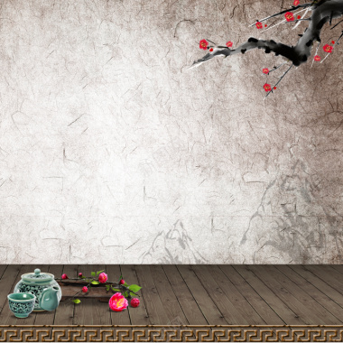 古典梅花木板中国风背景图背景
