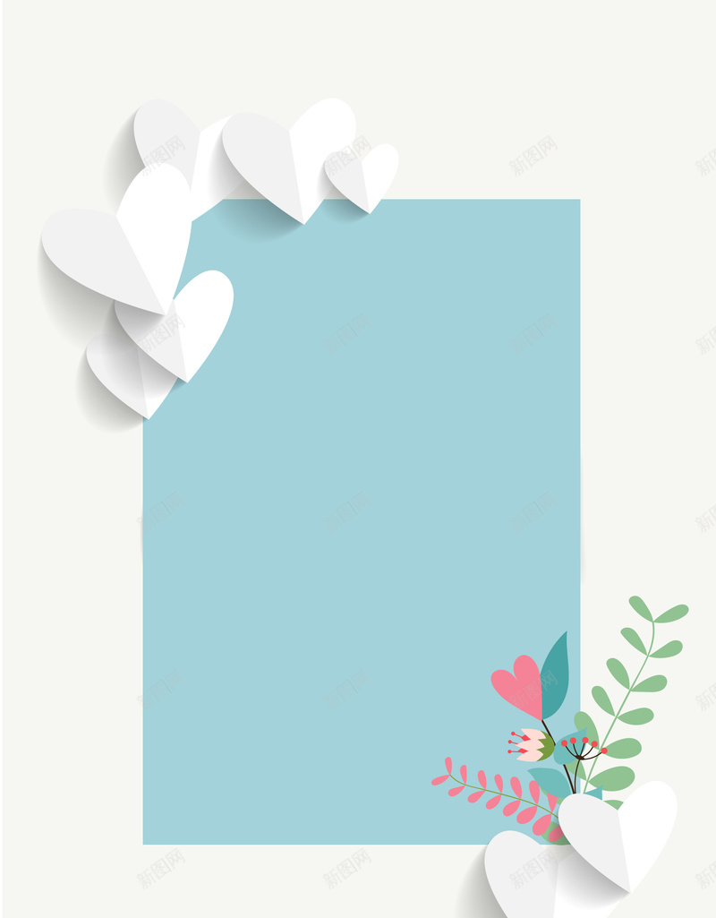 蓝色清新花卉情人节平面广告矢量图ai设计背景_88icon https://88icon.com 520 七夕 平面广告 情人节 新品上市 清新背景 爱心 节日 花卉 蓝色背景 矢量图