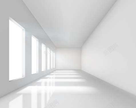 白色长廊窗户背景矢量图背景