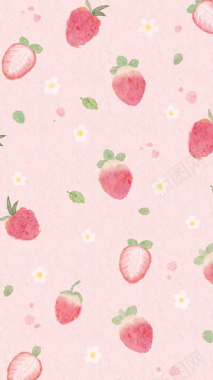 手绘草莓壁纸平面广告背景