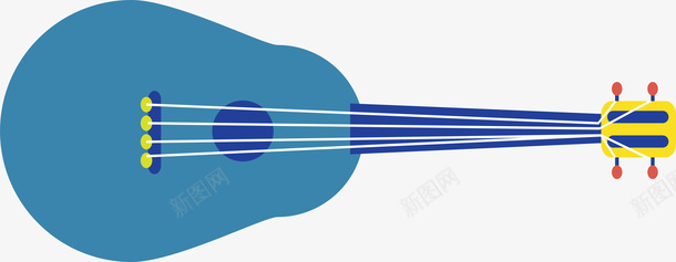 蓝色简易吉他png免抠素材_88icon https://88icon.com 乐器 元素 吉他 吉他社海报 装饰