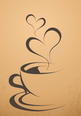 线描咖啡背景模版矢量图背景