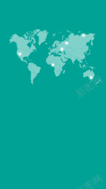 绿色扁平世界地图标注H5背景背景