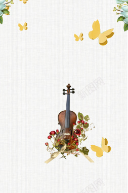 小提琴培训班海报背景背景