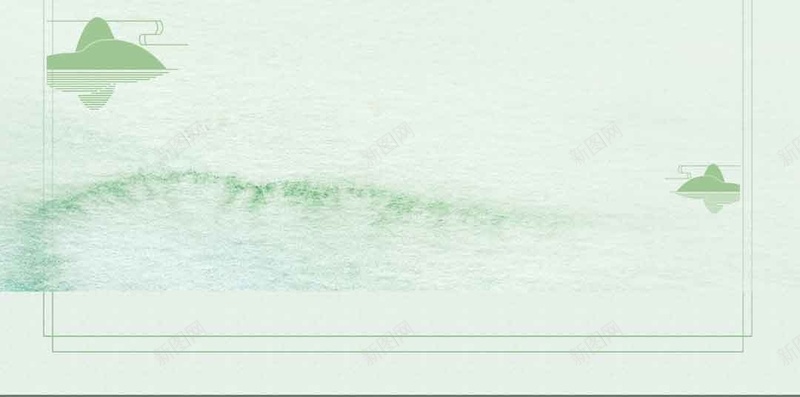 中国风水墨画促销宣传边框H5背景psd设计背景_88icon https://88icon.com 中国风 促销 促销H5背景素材 宣传 山水 水墨画 活动 绿色 荷花 边框