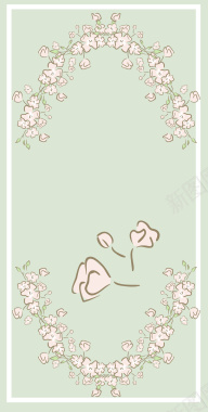 玫瑰花唯美花朵花纹邀请函海报背景矢量图背景