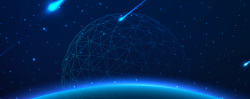 移动网络科技蓝色科技流星地球蓝色背景高清图片