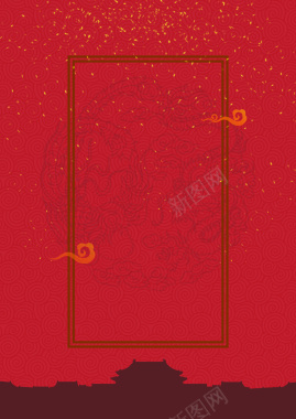 红色古典中国海报背景背景