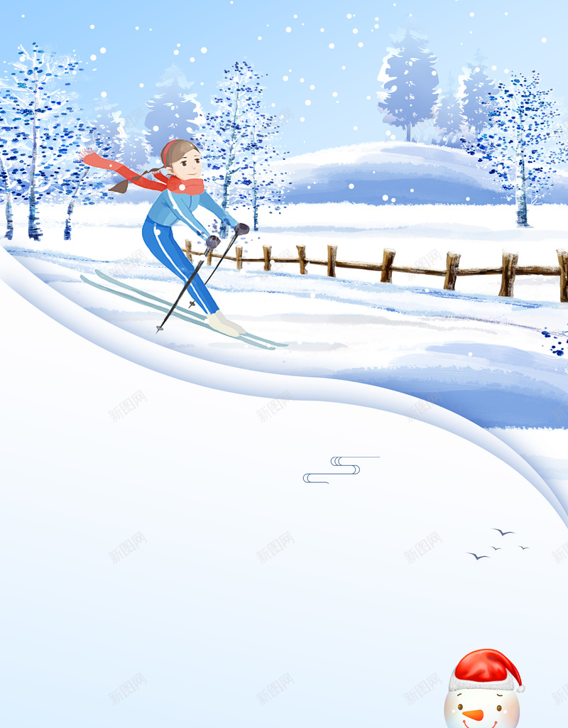 立冬节气滑雪场滑雪背景图psd设计背景_88icon https://88icon.com 冬至 卡通人物 滑雪元素 立冬 节气 雪人 雪地