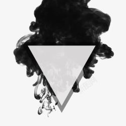 黑色线框烟雾效果小三角装饰透明高清图片