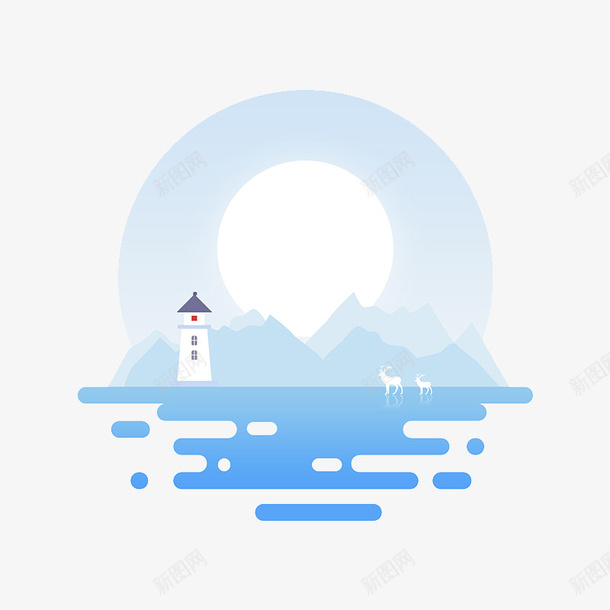 创意微风景手绘插画png免抠素材_88icon https://88icon.com 免抠PNG 创意微风景手绘插画 吹过 山水插画 微风景 插画 日出 自然 装饰