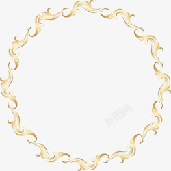 古典圆盘简洁圆盘金色花纹图案矢量图高清图片