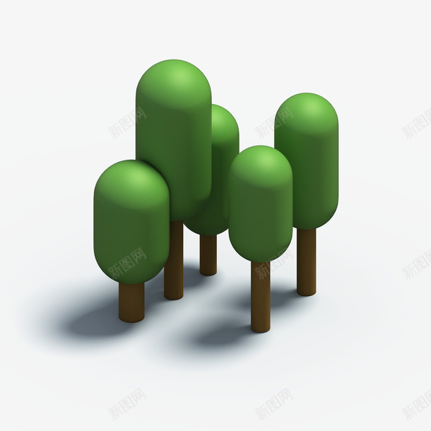 可爱的美丽树木模型png免抠素材_88icon https://88icon.com 树丛 树林 森林 立体 等轴3D 茂密 高清 高端