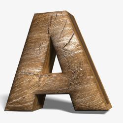 立体木头英文字母A素材