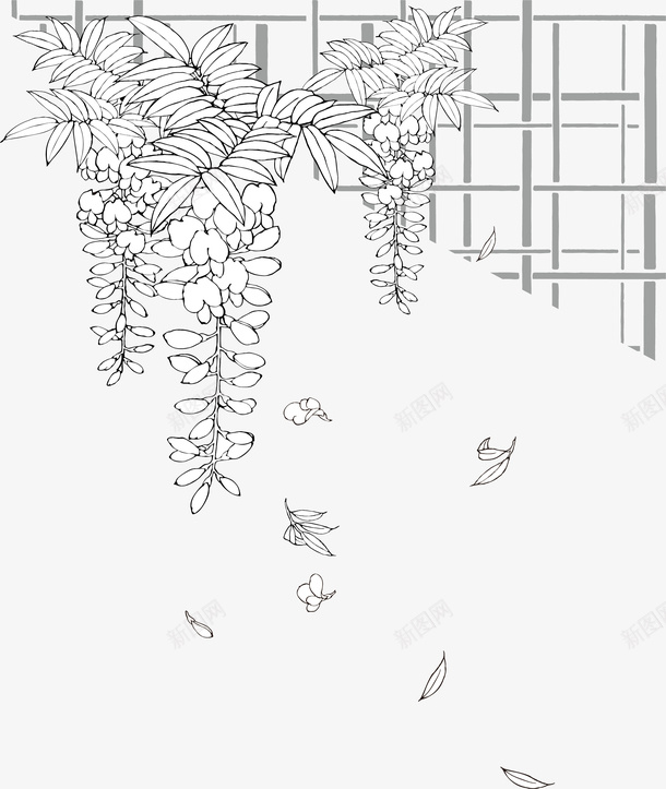 手绘装饰线描花卉植物图案矢量图ai免抠素材_88icon https://88icon.com 儿童植物简笔画 创意 手绘图案 手绘花朵叶子 手绘风装饰图案 线性箭头 线描花朵 矢量图