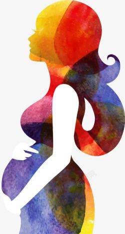 女人怀孕彩虹孕妇高清图片