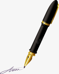 用钢笔创意钢笔写出英文矢量图高清图片