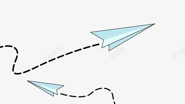 手绘纸飞机png免抠素材_88icon https://88icon.com 手绘 纸飞机 线条 蓝色 虚线