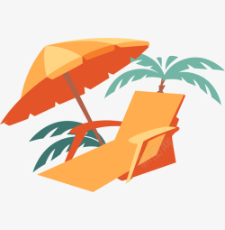 创意沙滩椅夏威夷度假风格沙滩椅高清图片