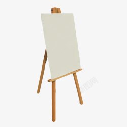风景棕色木头油画架子白色画纸油画架子高清图片
