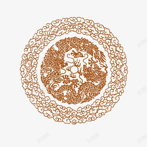 龙凤底纹png免抠素材_88icon https://88icon.com 吉祥 底纹 祥云 纹饰 龙凤 龙凤底纹