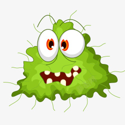 绿色病菌卡通图素材