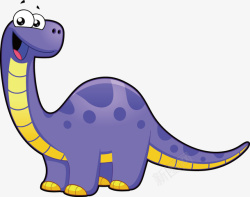 大恐龙手绘卡通可爱动物蓝色恐龙素高清图片