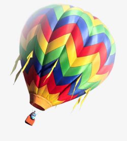 热气球炫彩手绘飞翔素材
