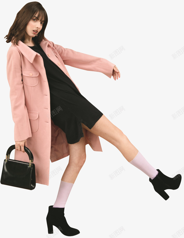 时尚女孩时髦女生png免抠素材_88icon https://88icon.com FASHION 倾斜 外国人 外套 巧克力女孩 挎包 活泼 短裙 穿裙子的女生 粉色 走路