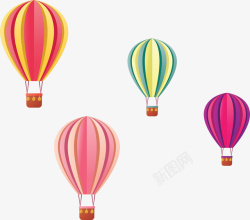 旅游热气球浪漫夏天折纸热气球矢量图高清图片
