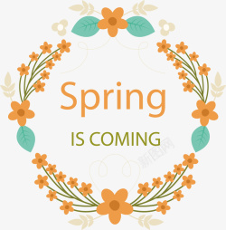 spring艺术字spring橙色艺术字矢量图高清图片