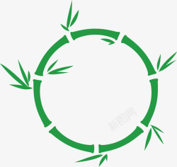 绿色圆环绿色竹子矢量图高清图片