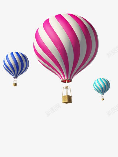 三个氢气球png免抠素材_88icon https://88icon.com 图片 天空 彩色 条纹